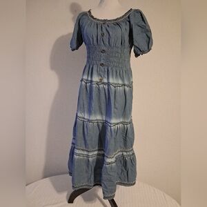 Chambray Blue Smocked Dress